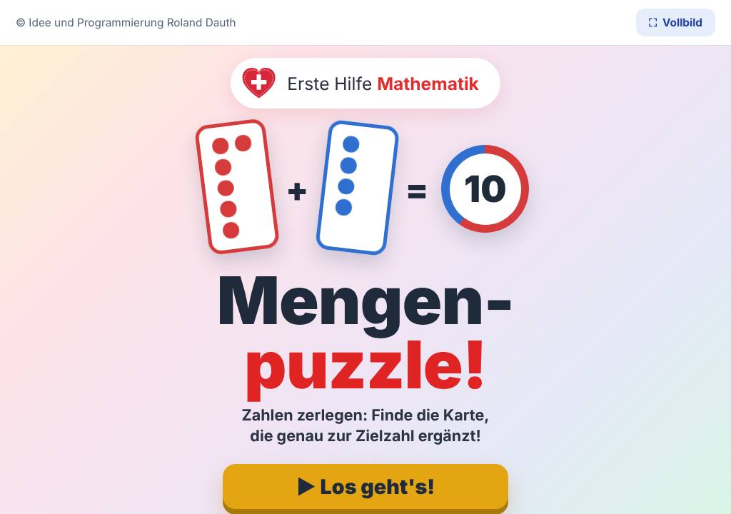 Startbild der App Mengenpuzzle